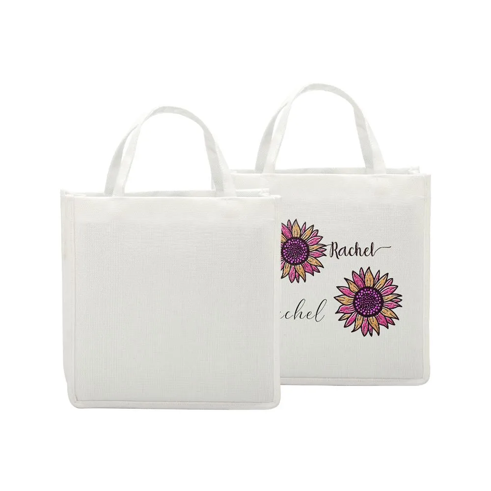 Linen Tote Bag White - 25 x 25 x 10 cm