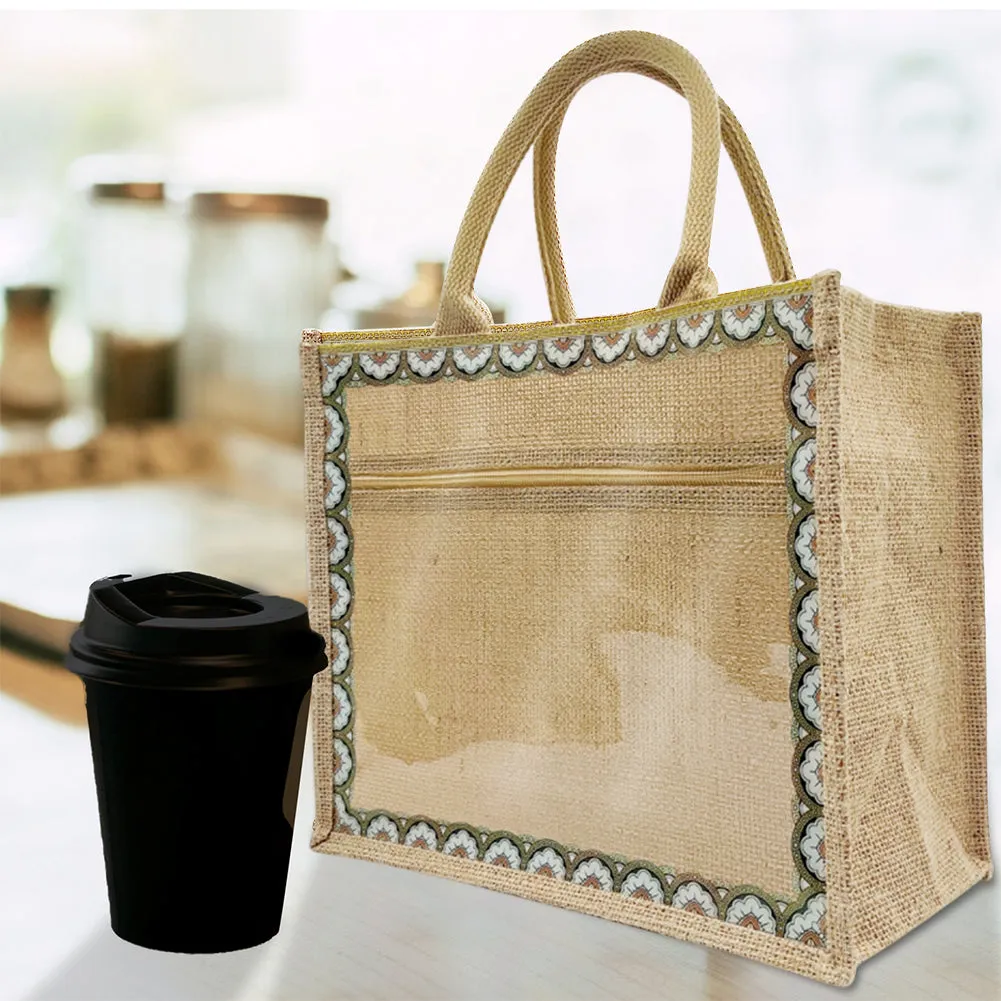 Linen Tote Bags Waterproof Daily Utility Bag(Interchangeable decorative canvas)