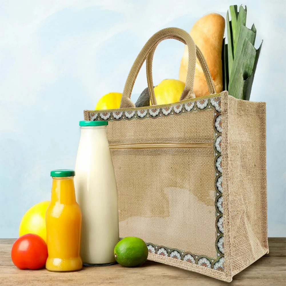 Linen Tote Bags Waterproof Daily Utility Bag(Interchangeable decorative canvas)