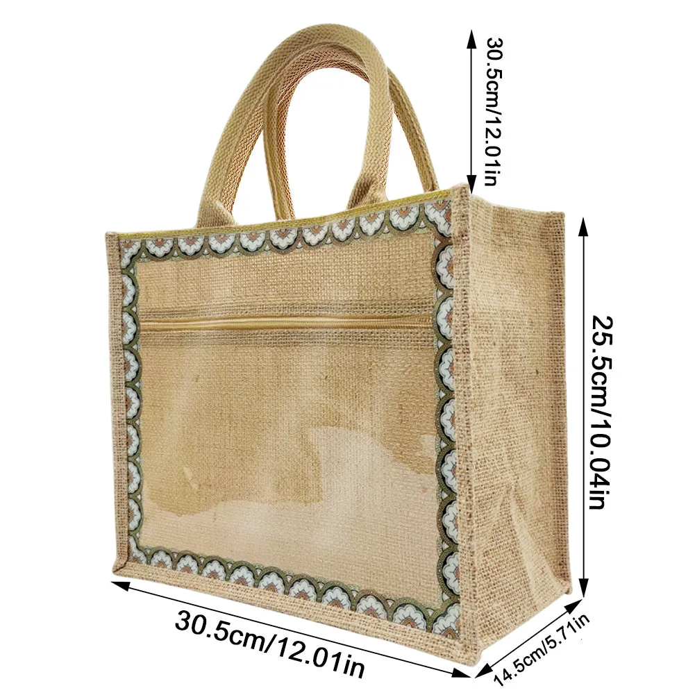 Linen Tote Bags Waterproof Daily Utility Bag(Interchangeable decorative canvas)