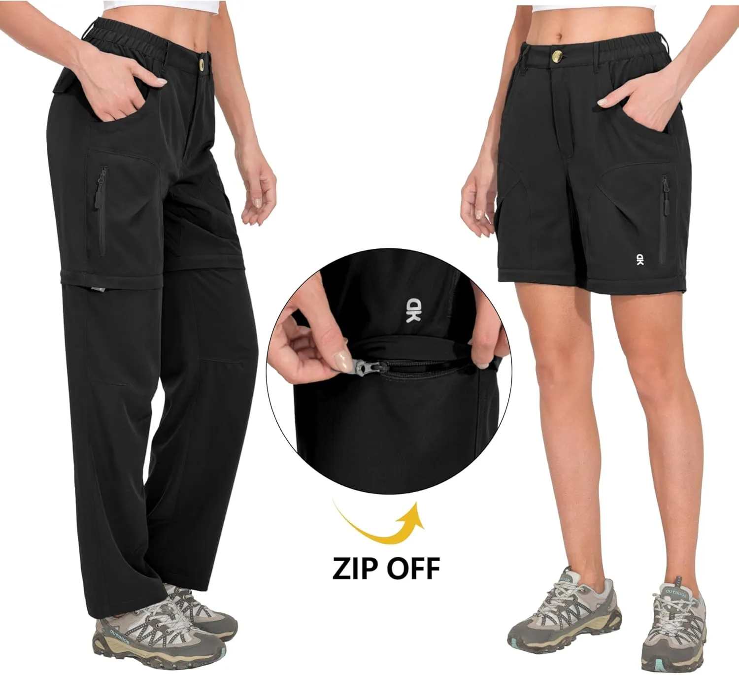 Little Donkey Andy Women's Hiking Zip Off Pants Quick Dry Convertible Shorts UPF 50  Lightweight Outdoor Fishing Safari Pants
