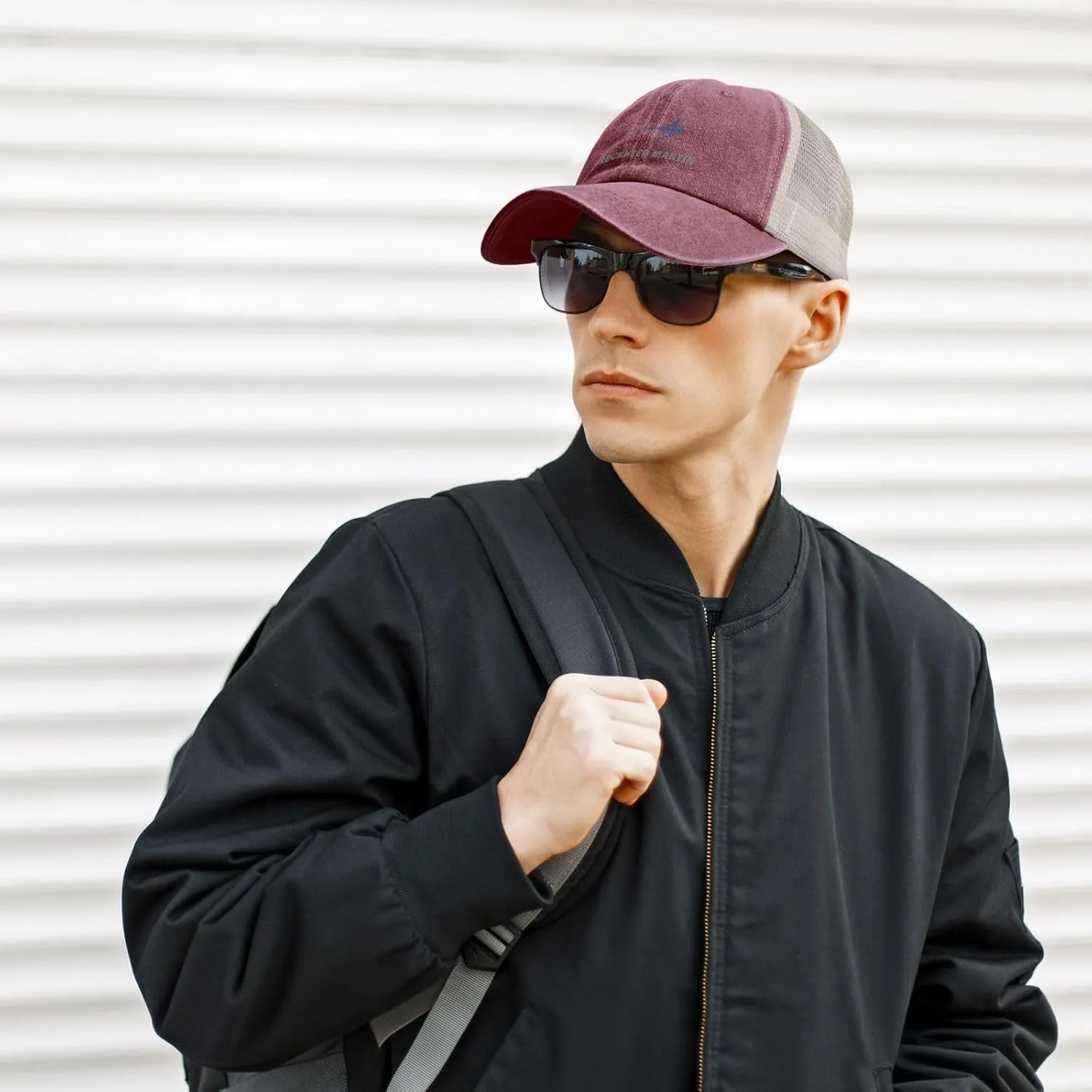 Lockheed Martin Adjustable Baseball Cap Sport Vintage Washed Mesh Baseball Cap