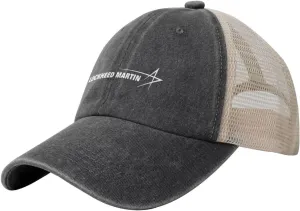 Lockheed Martin Adjustable Baseball Cap Sport Vintage Washed Mesh Baseball Cap