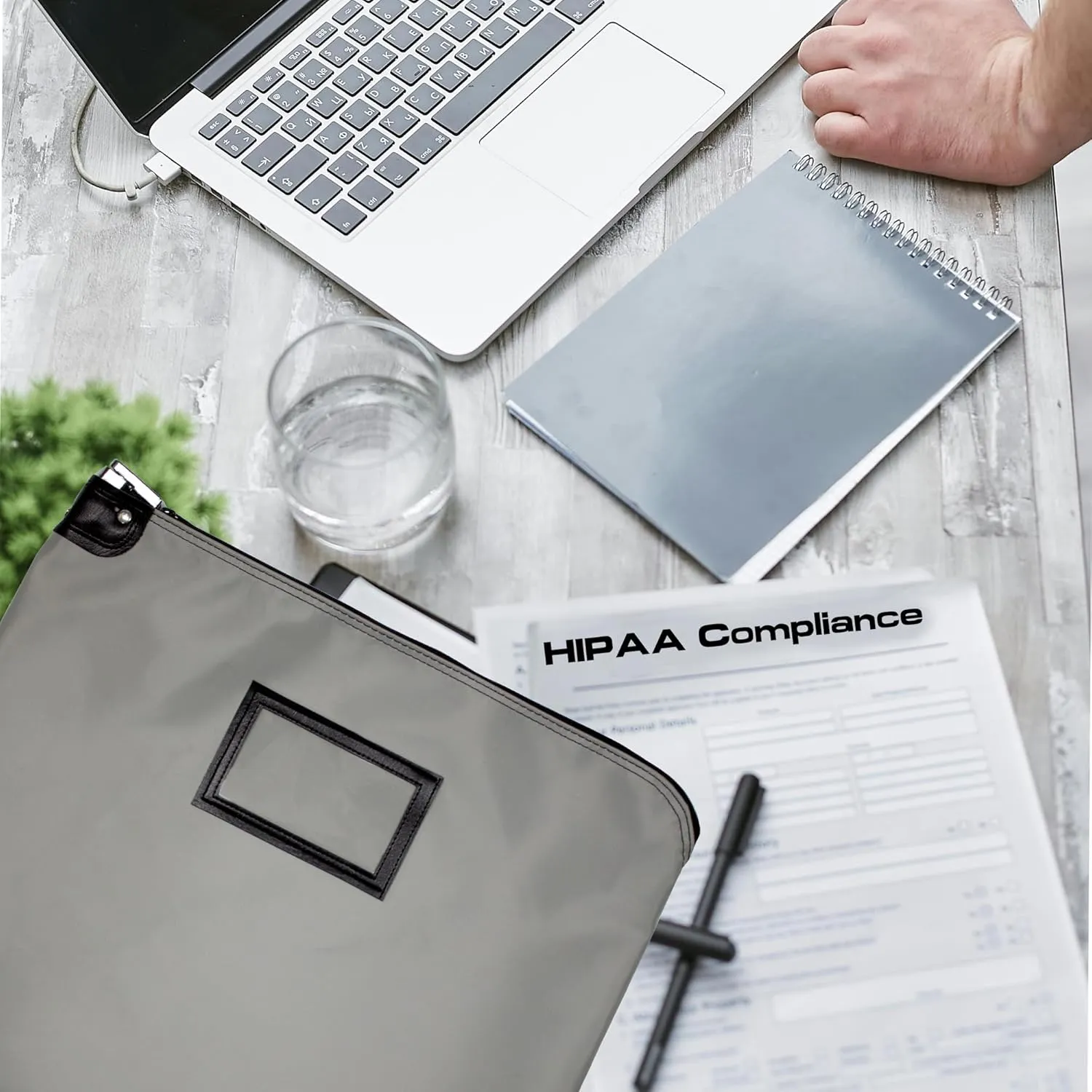 Locking Document HIPAA Bag,15 x 19 inch (Gray)