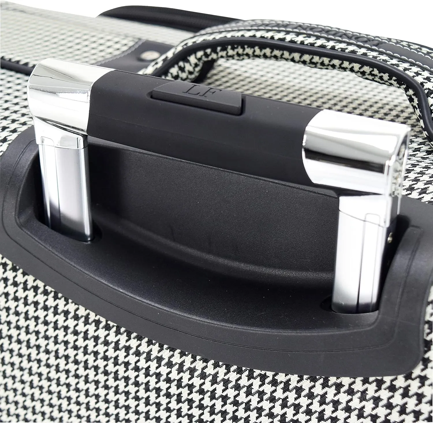 London Fog Oxford III 2 Piece Set (Cabin Bag and 25" Spinner), Black White