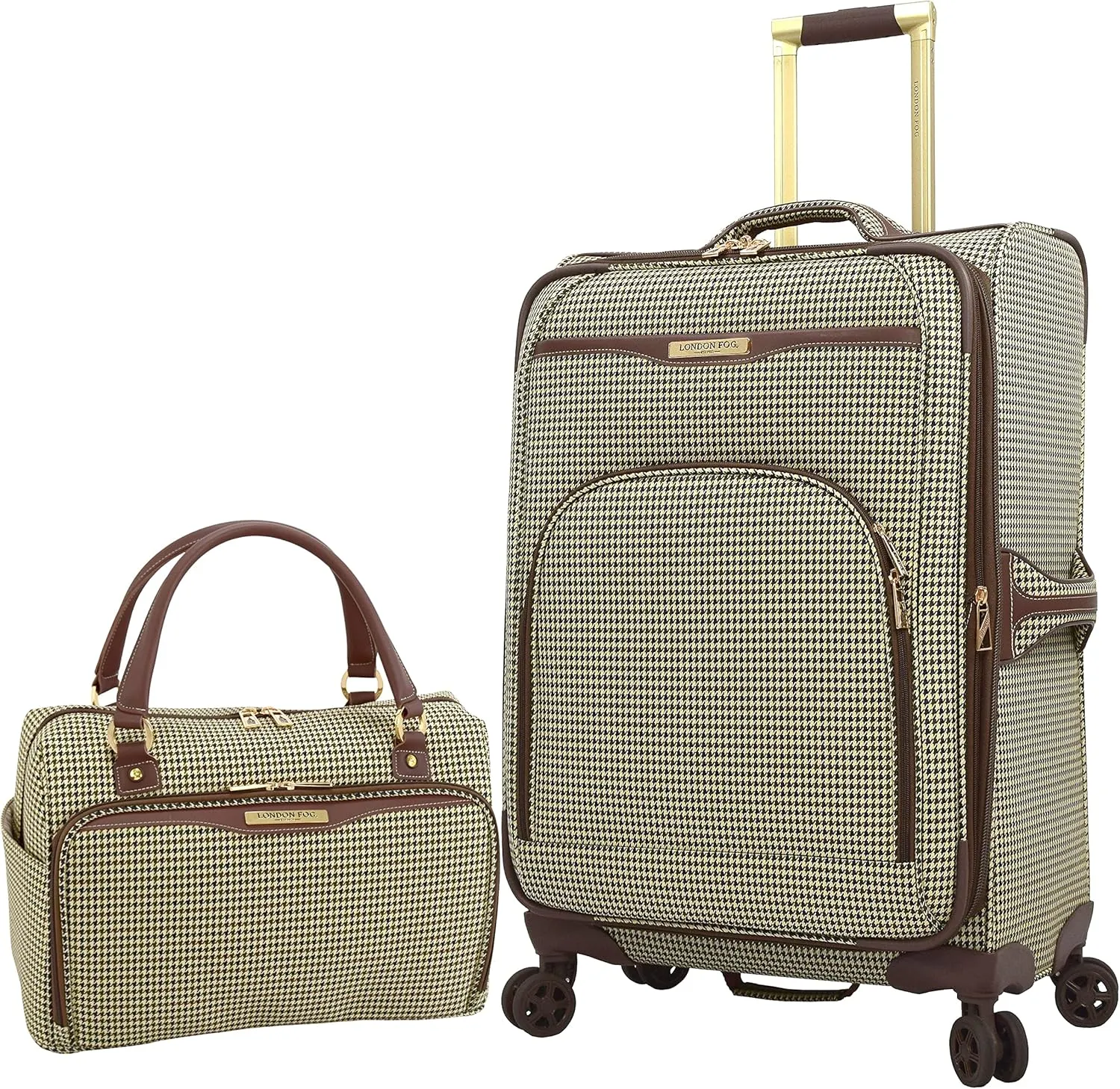 London Fog Oxford III 2 Piece Set (Cabin Bag and 25" Spinner), Olive