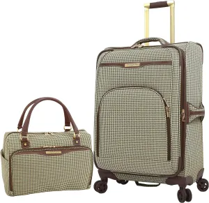 London Fog Oxford III 2 Piece Set (Cabin Bag and 25" Spinner), Olive