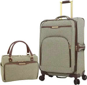 London Fog Oxford III 2 Piece Set (Cabin Bag and 25" Spinner), Olive
