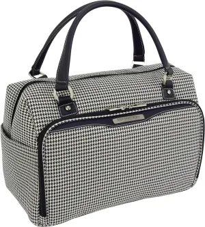 London Fog Oxford III Cabin Bag, Black-White, Carry-On 17-Inch