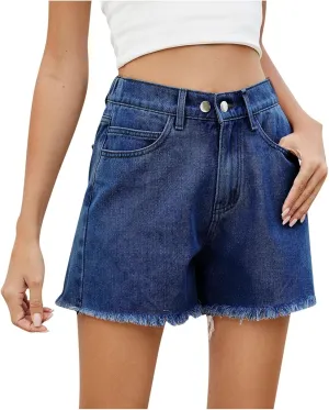 Loose Fit for Women Fall Summer Denim Western High Cut Tie Knot Straight Leg Basic Pants Shorts Jeans Women 2025