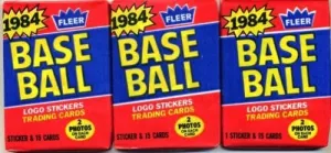 Lot of 3 1984 Fleer Baseball Wax Packs (45 Cards Total) Possible Mattingly, Strawberry Rookie Cards