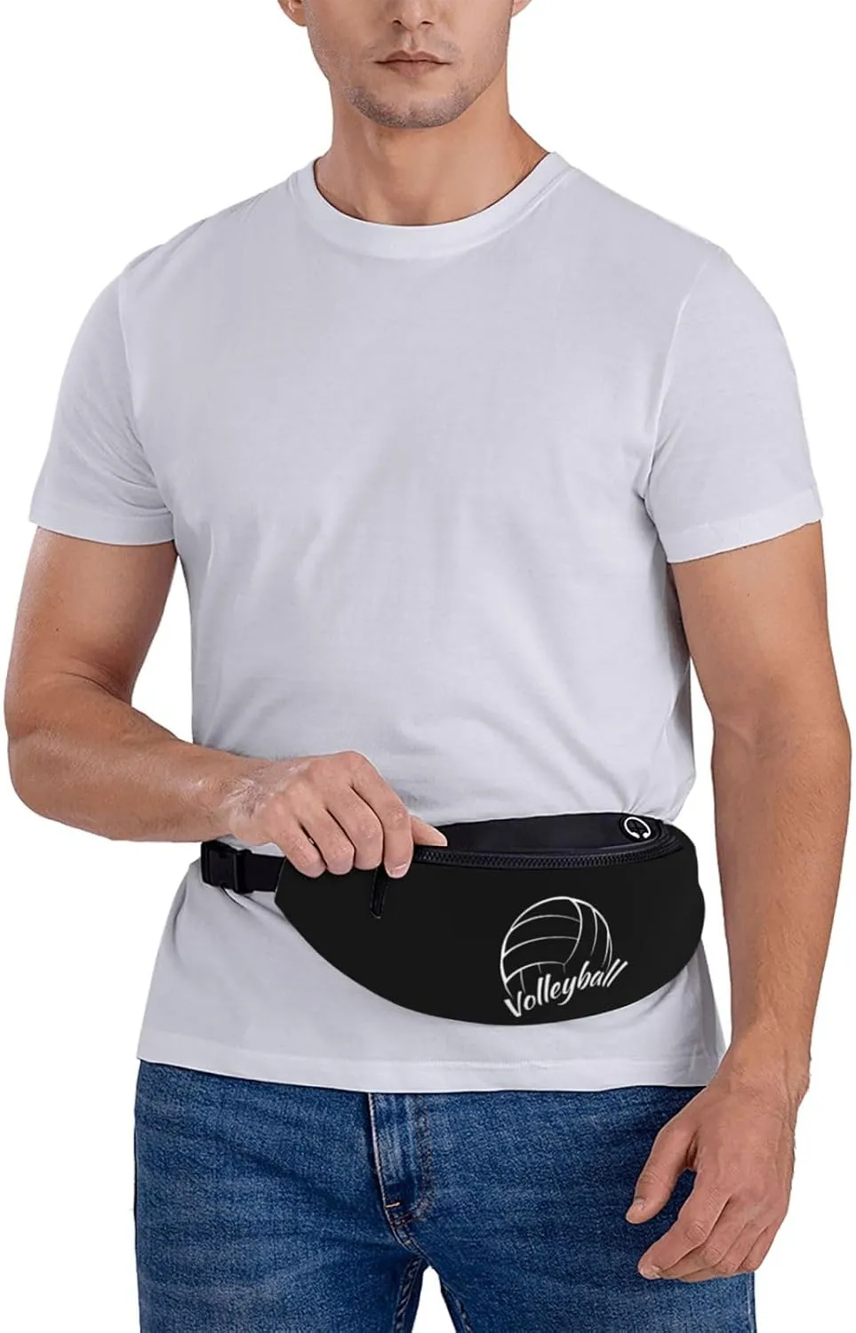 Love Is Volleyball Unisex Adjustable Leisure Waist Bag Outdoor Sports Running Waist Bag Business Travel Mobile Phone Bag