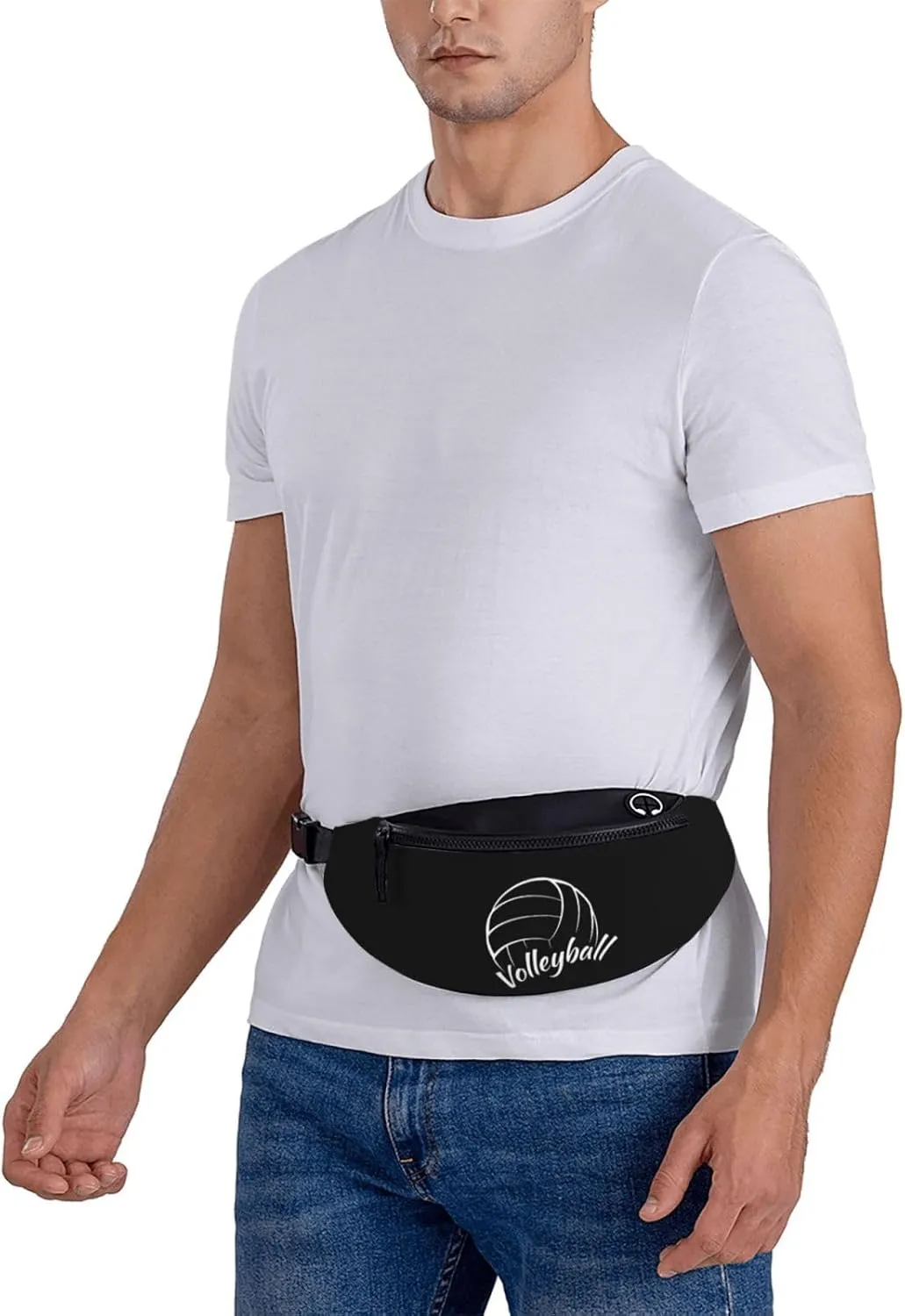 Love Is Volleyball Unisex Adjustable Leisure Waist Bag Outdoor Sports Running Waist Bag Business Travel Mobile Phone Bag