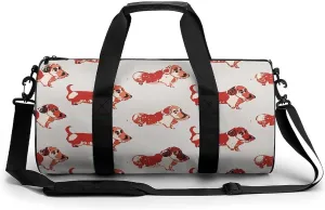 Lovely Romantic Dachshunds Gym Bag Sport Gym Tote Bag Lightweight Duffle Bag Carry On Weekender Bags for Women Men