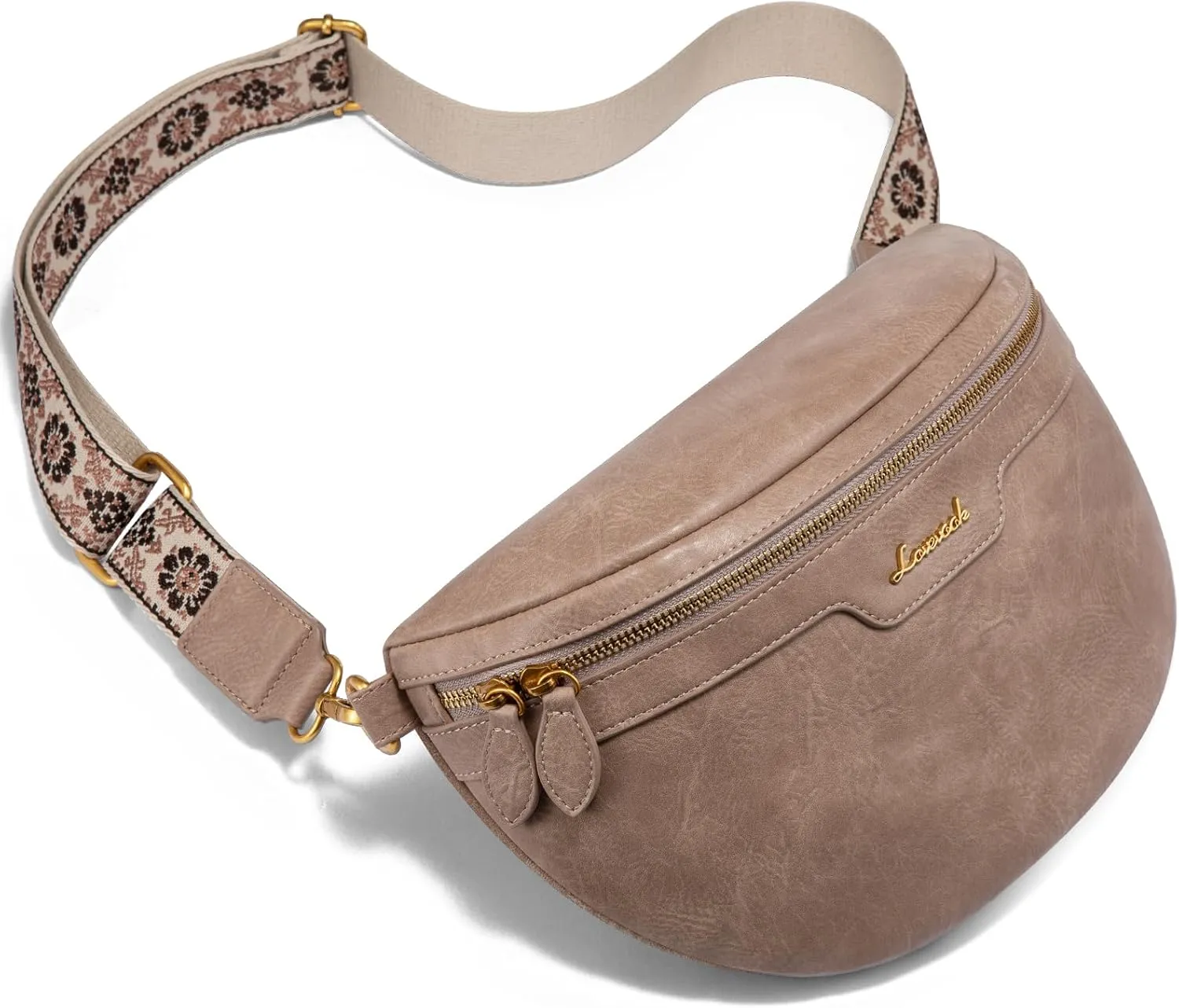 LOVEVOOK Fanny Packs for Women Cross Body, Vegan Leather Belt Bag for Women, Waterproof Sling Purse Fashion Waist Pack Designer Chest Bum Bag with Boho Style Strap