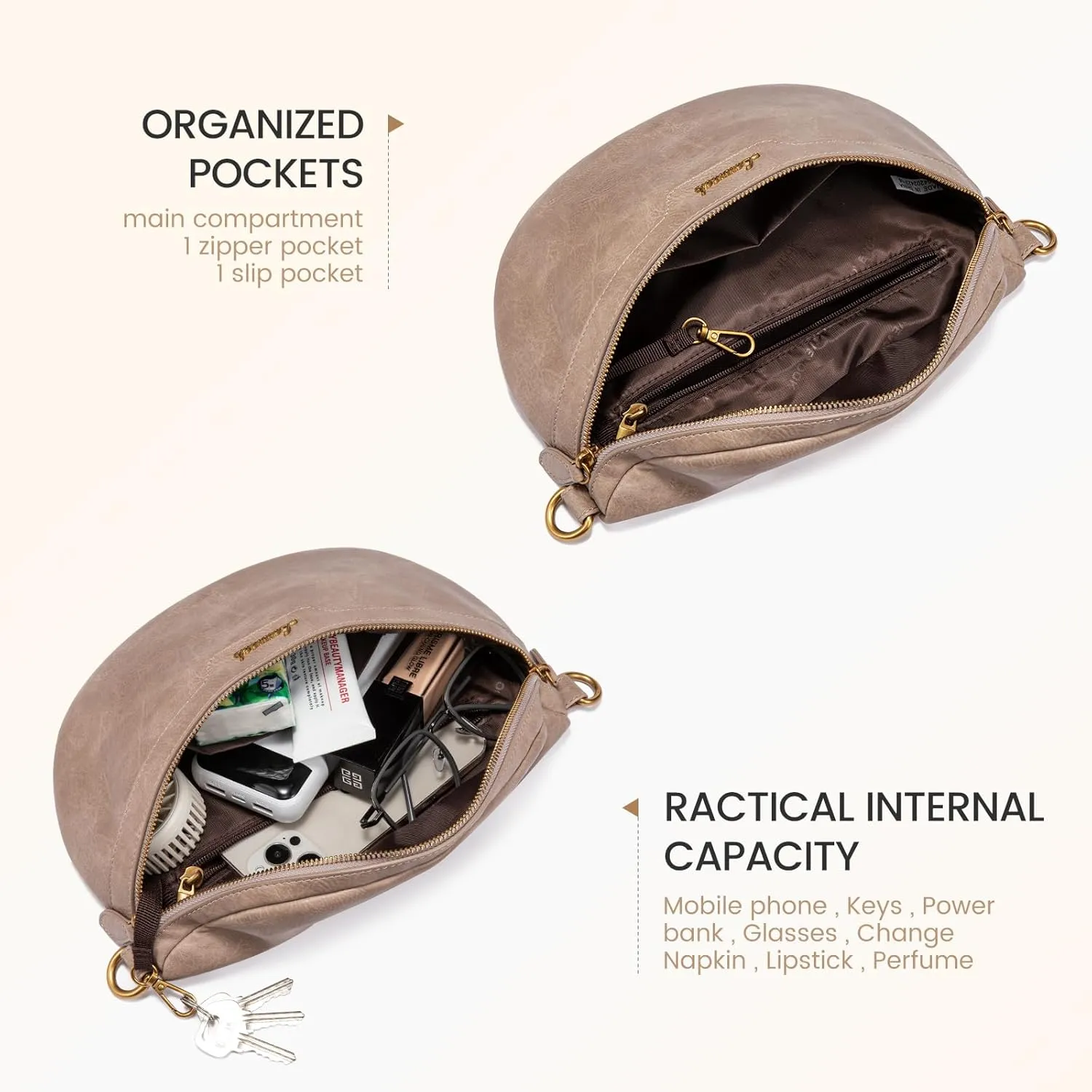 LOVEVOOK Fanny Packs for Women Cross Body, Vegan Leather Belt Bag for Women, Waterproof Sling Purse Fashion Waist Pack Designer Chest Bum Bag with Boho Style Strap