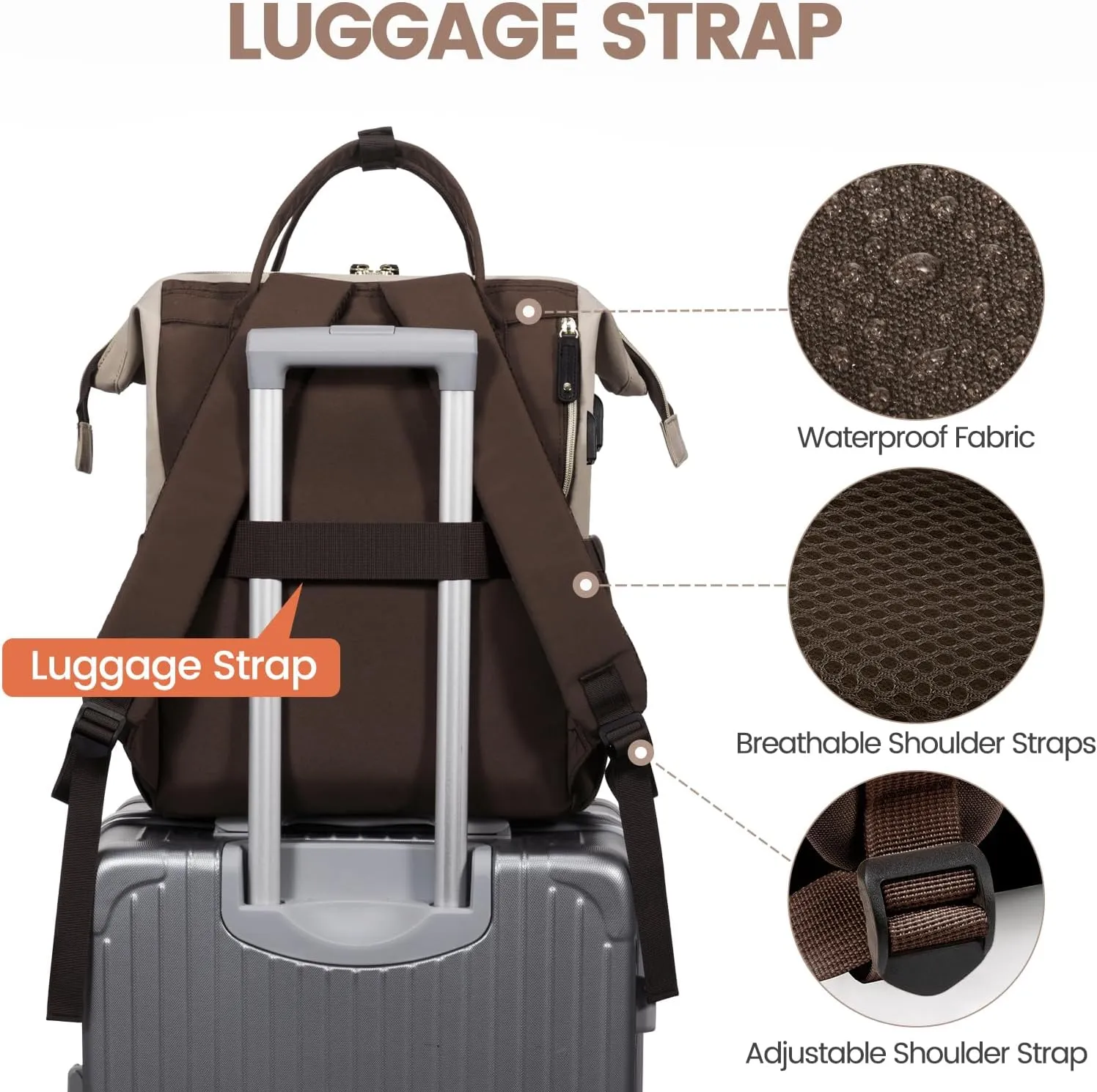 LOVEVOOK Laptop Backpack for Women, 17 Inch Work Business Backpacks Purse with USB Port, Large Capacity Nurse Bag College Bookbag for School, Waterproof Casual Daypack for Travel