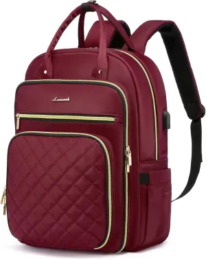 LOVEVOOK Laptop Backpack for Women, Water Resistant Travel Work Backpacks Purse Stylish College Business Teacher Nurse Computer Bag with USB Charging Port, Fits 17" Laptop