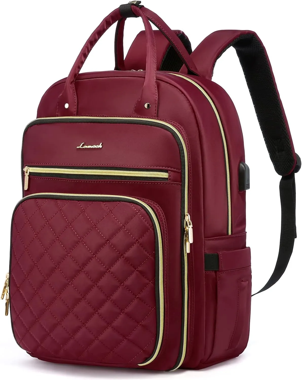 LOVEVOOK Laptop Backpack for Women, Water Resistant Travel Work Backpacks Purse Stylish College Business Teacher Nurse Computer Bag with USB Charging Port, Fits 17" Laptop