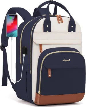 LOVEVOOK Laptop Backpack Women,Large Capacity 15.6 inch Laptop Bag Travel Backpack for Women,Computer Work College Teacher Backpacks with USB Port,Waterproof Personal Item Backpack Casual Daypack
