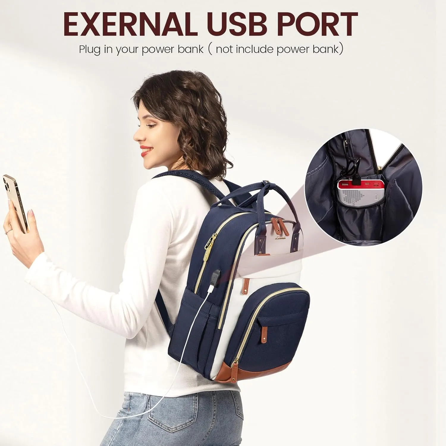LOVEVOOK Laptop Backpack Women,Large Capacity 15.6 inch Laptop Bag Travel Backpack for Women,Computer Work College Teacher Backpacks with USB Port,Waterproof Personal Item Backpack Casual Daypack