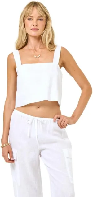 L*Space Long Island Top for Women, Versatile Sleeveless Cropped Tank Top, Features Thick Tank Straps, Open Back & Buttons