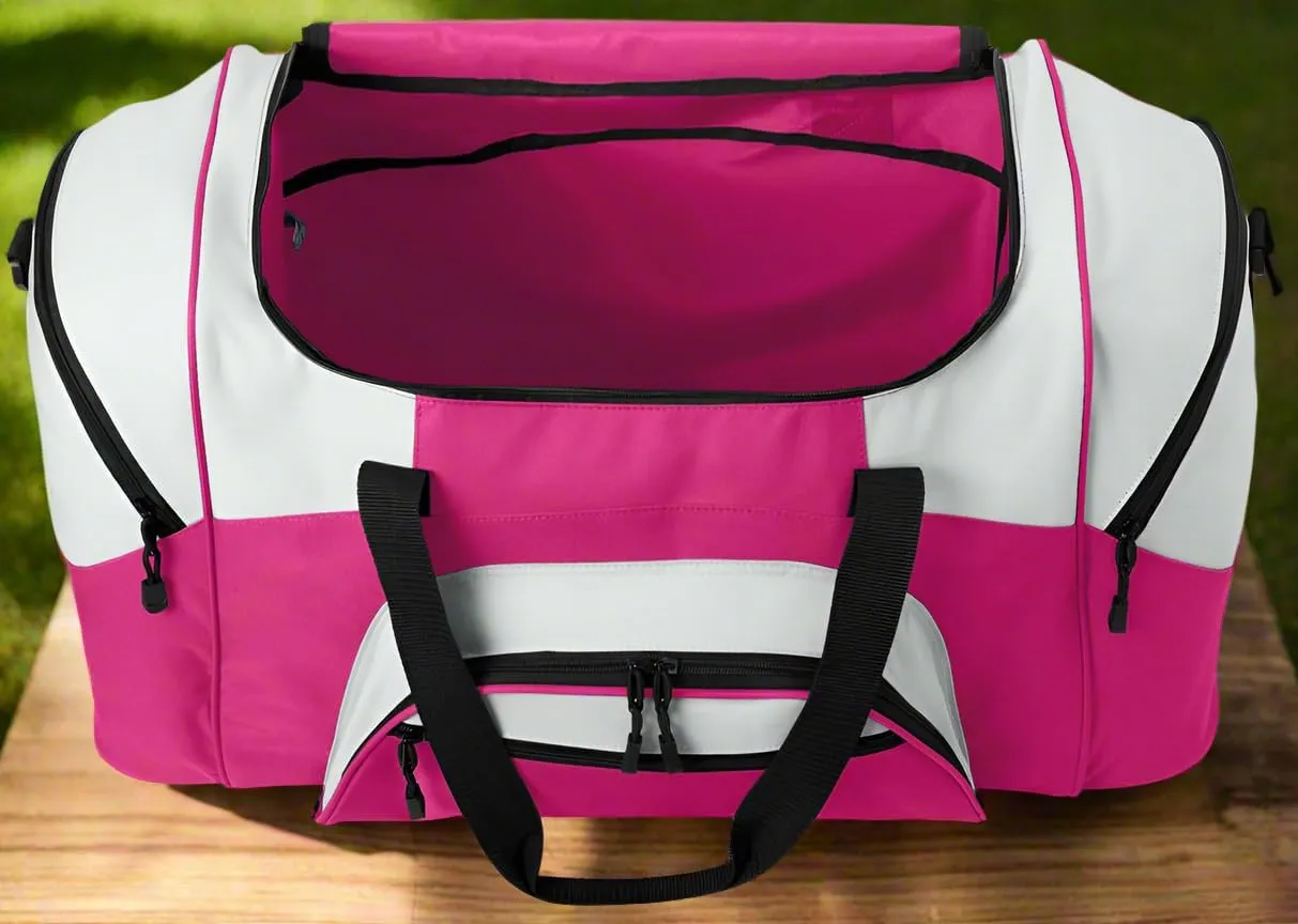 LSU Tigers Duffle Bag Louisiana State University Large Duffel Bag Suitcase (Pink)