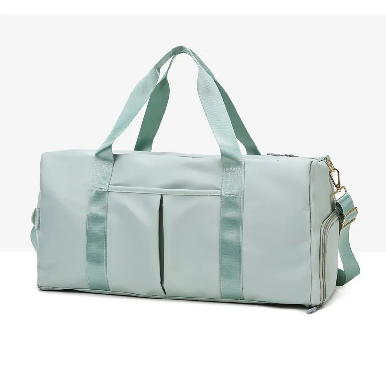 Lucy – Pink Gym Duffel Bag with Shoe Compartment and Double Handles