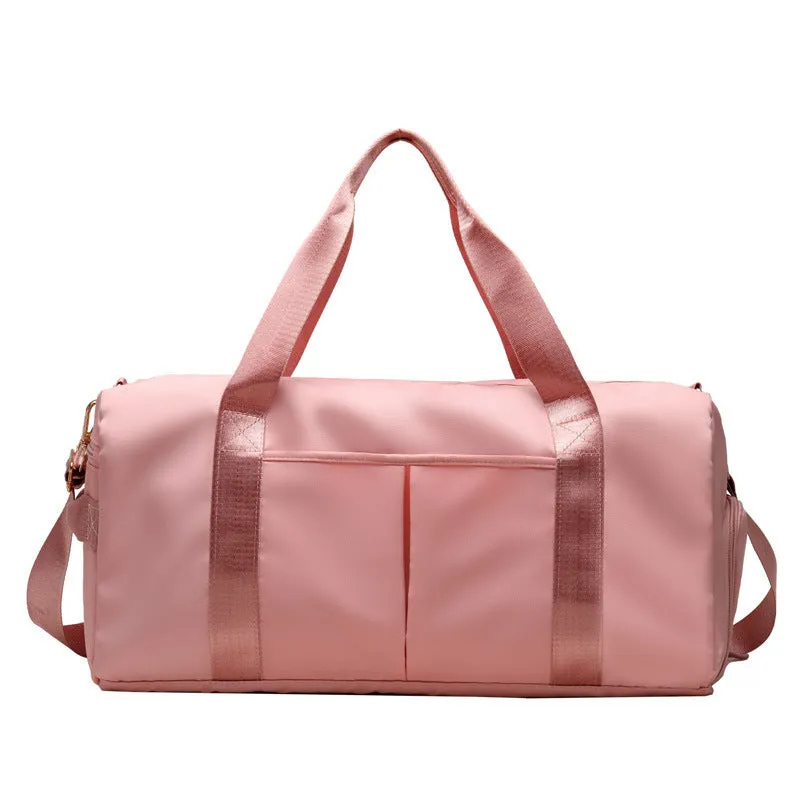 Lucy – Pink Gym Duffel Bag with Shoe Compartment and Double Handles