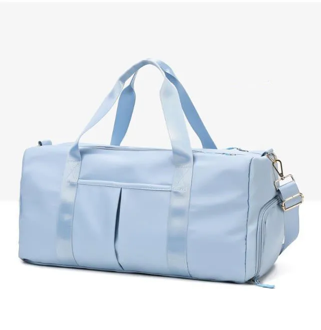 Lucy – Pink Gym Duffel Bag with Shoe Compartment and Double Handles