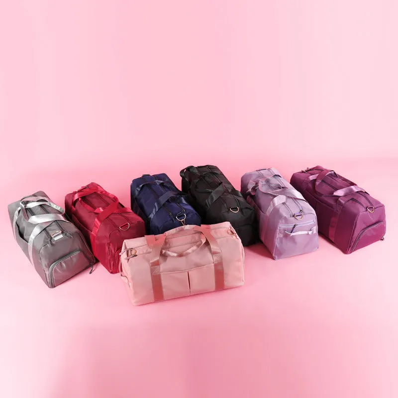 Lucy – Pink Gym Duffel Bag with Shoe Compartment and Double Handles