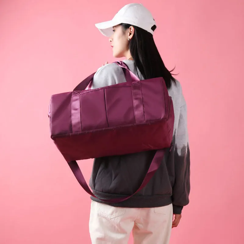 Lucy – Pink Gym Duffel Bag with Shoe Compartment and Double Handles