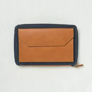 Lykke Oxford 5" Zipper Needle Case Denim with Camel Accent
