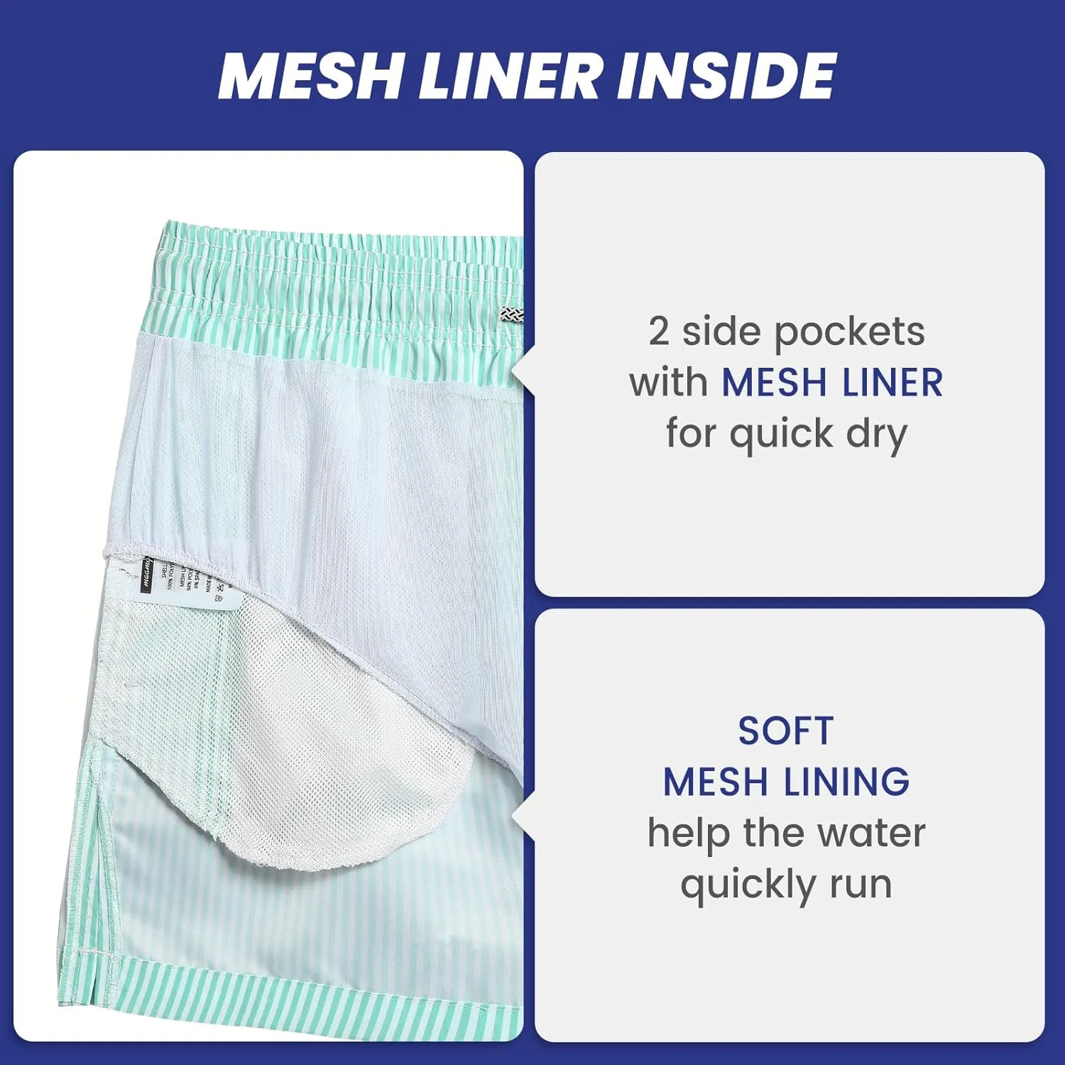 maamgic Mens Swim Trunks 5" Quick Dry Beach Shorts Bathing Suits with Mesh Lining Pockets