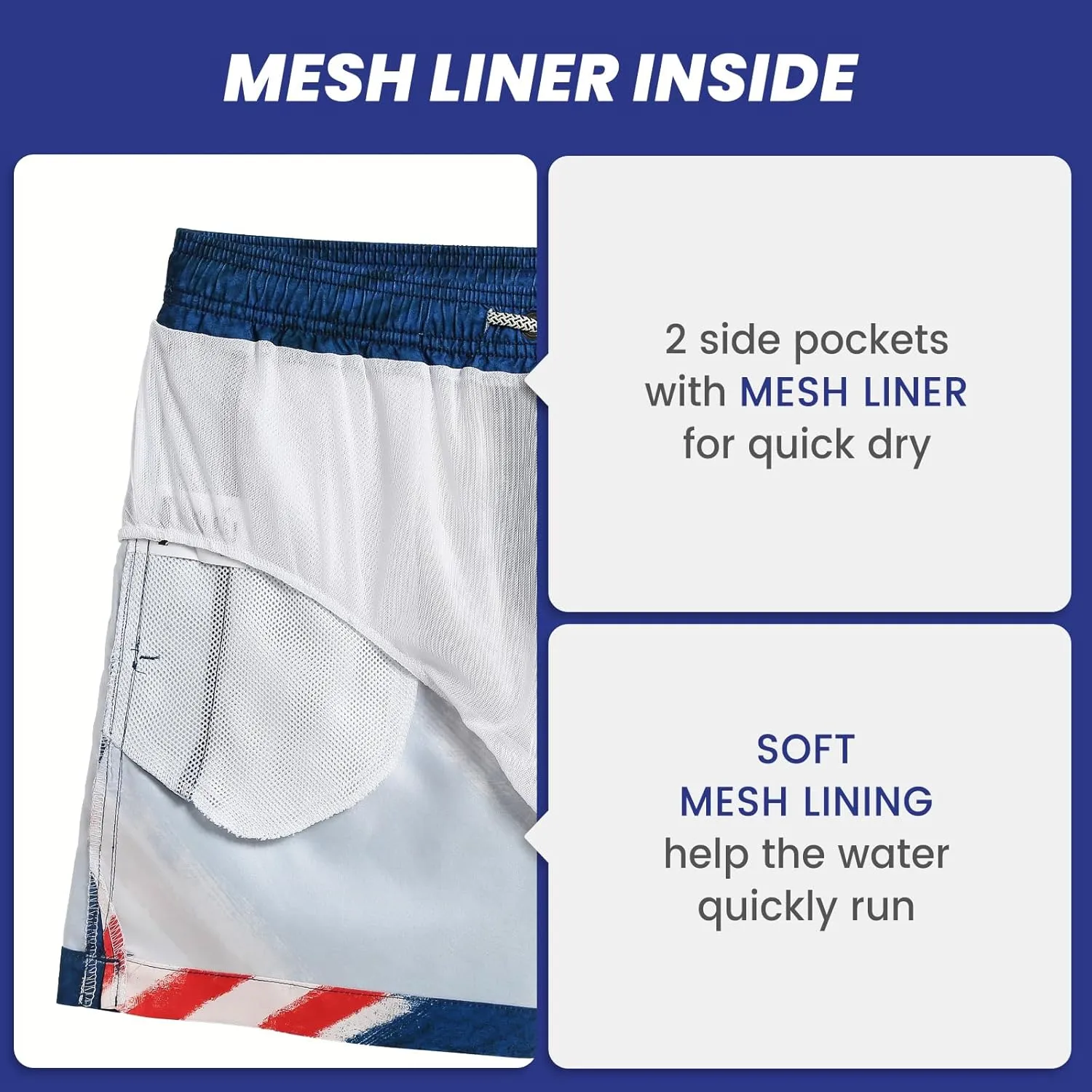maamgic Mens Swim Trunks 5" with Mesh Lining Quick Dry Bathing Suits for Men Swim Shorts Swimwear