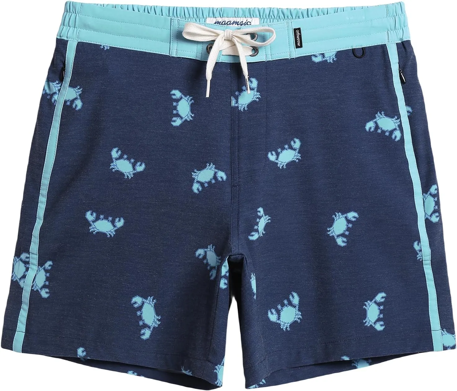maamgic Men's Swim Trunks Board Shorts Vintage Beach Shorts 4 Way Stretch Quick Dry with Zipper Pockets