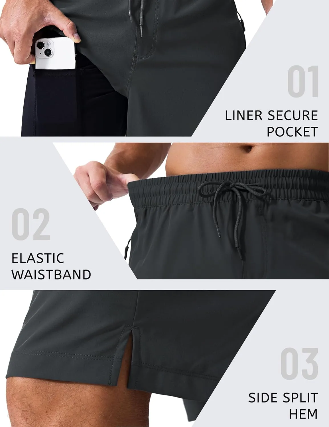 MAGCOMSEN Men's Swim Trunks with Compression Liner 9" Quick Dry Beach Shorts with Zipper Pockets