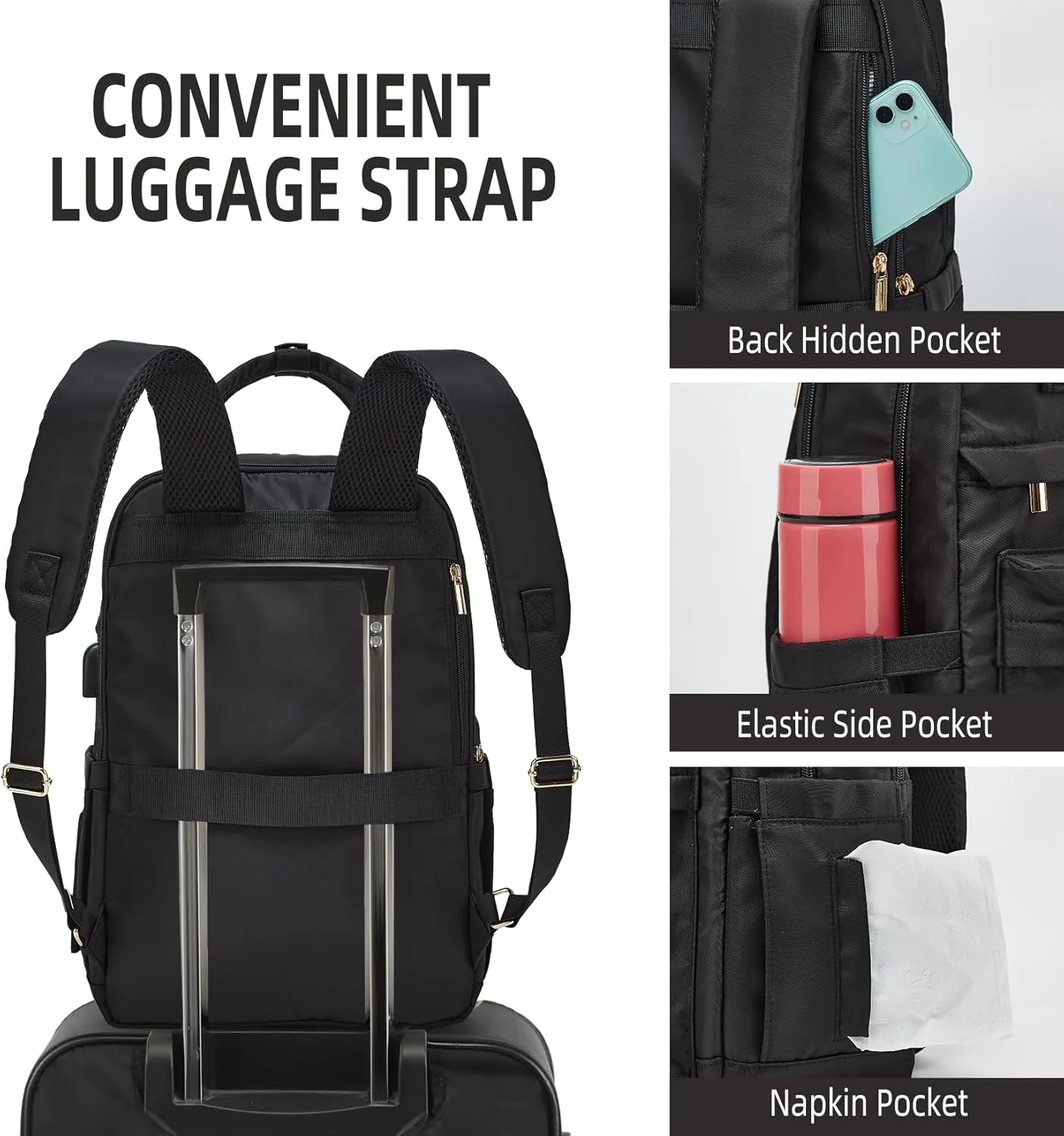 Makes Large Travel Backpack For Women Men,Carry On Backpack,Hiking Backpack Waterproof Outdoor Sports Rucksack Casual Daypack Travel Essentials