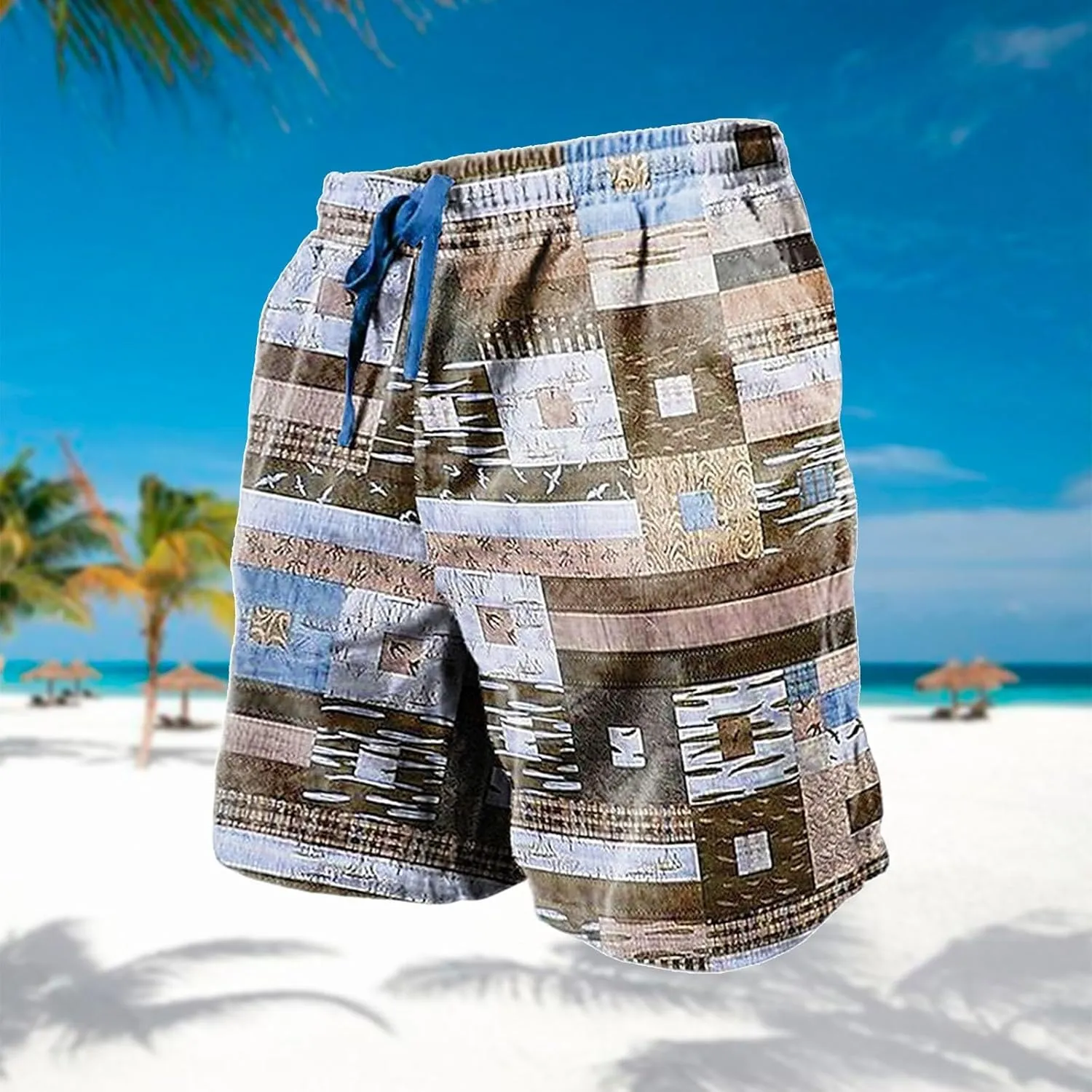 Man Clothes Leisure and Fitness Sports Plus Size Five Quick Drying Beach Pants Shorts Shorts Men No Mesh Swim Men