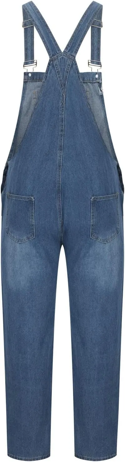 Man Jumpsuits Pants Unitard for Mens Faux Denim Slim Tunic Overall Western Winter Fall Overalls 2025