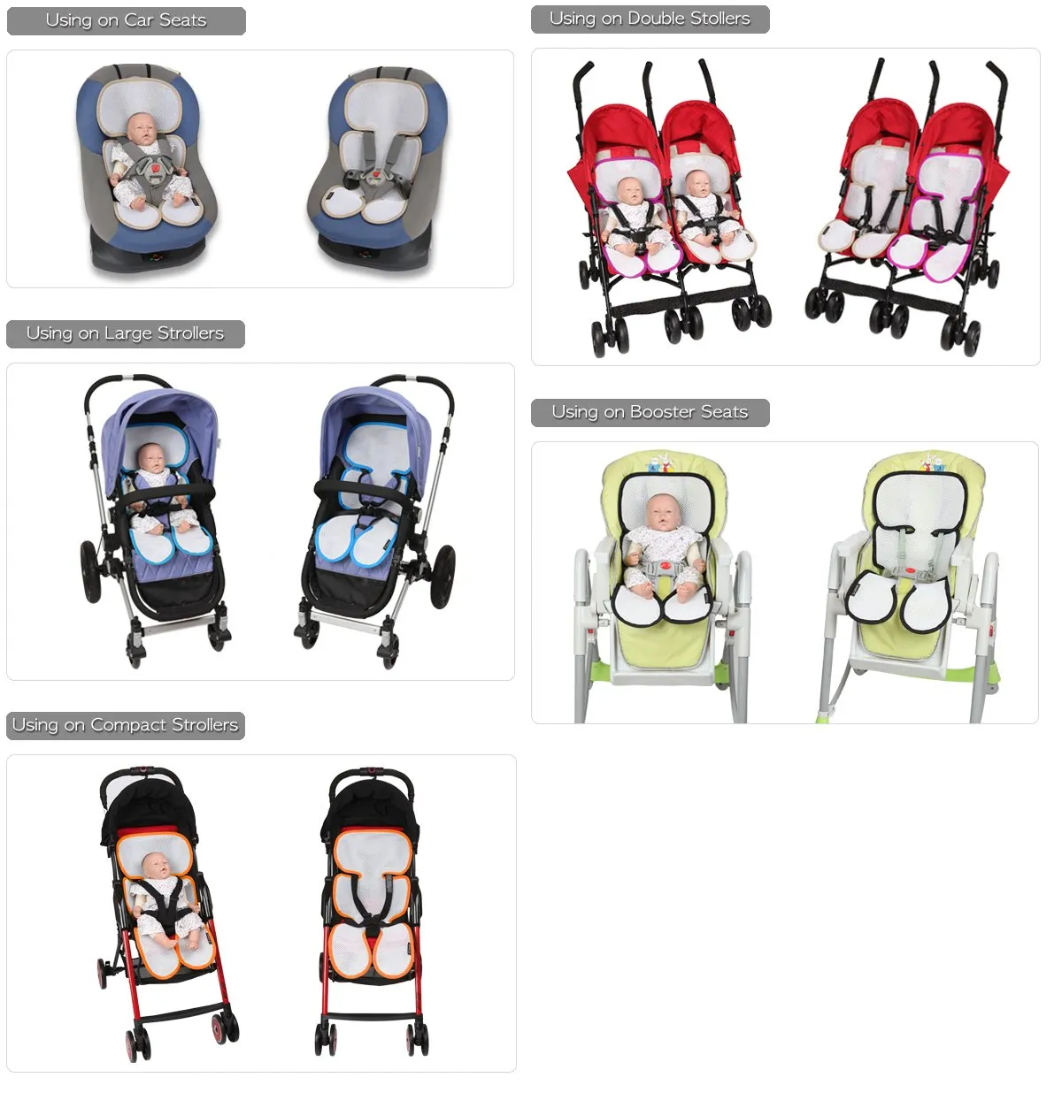 Manito Breath Original 3D Mesh Seat Pad/Cushion/Liner for Stroller and Car Seat, Blue, One Size
