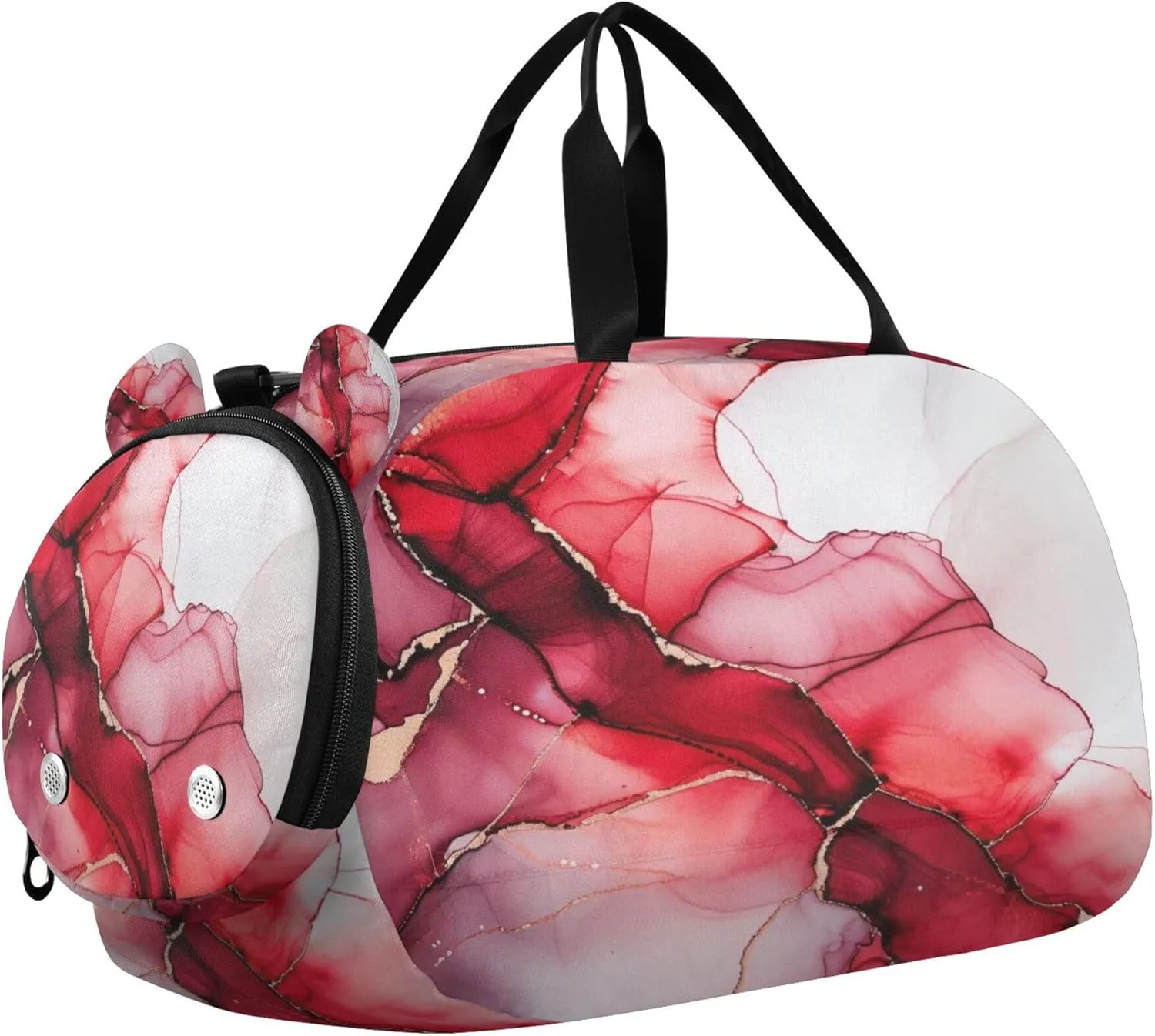 Marble Texture Kids Overnight Sports Duffel Bags with Shoe Compartment & Wet Pocket Travel Sport Gym Bag for Girls Boys