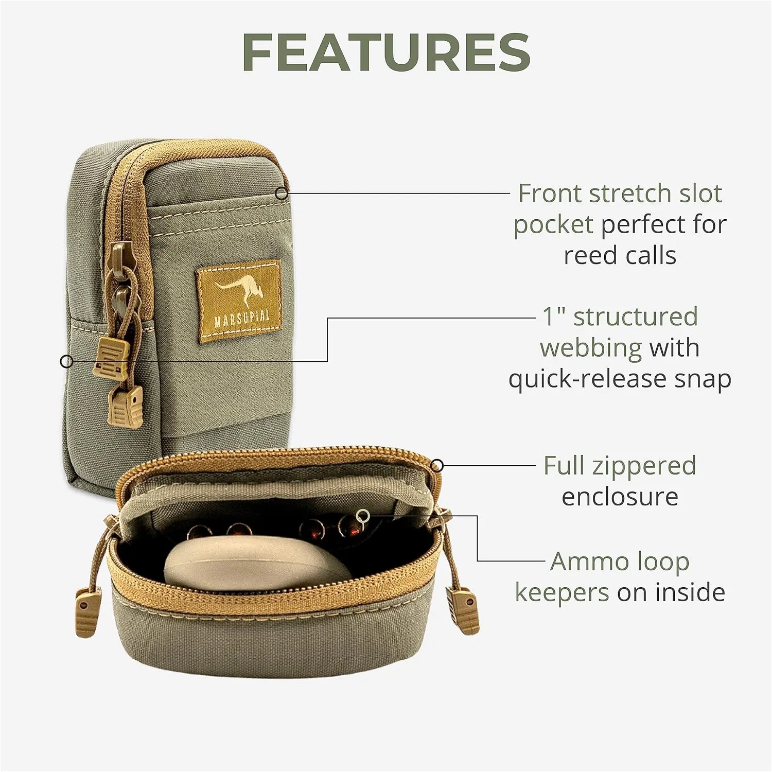 Marsupial Gear Zippered Pouch, Ranger, Large