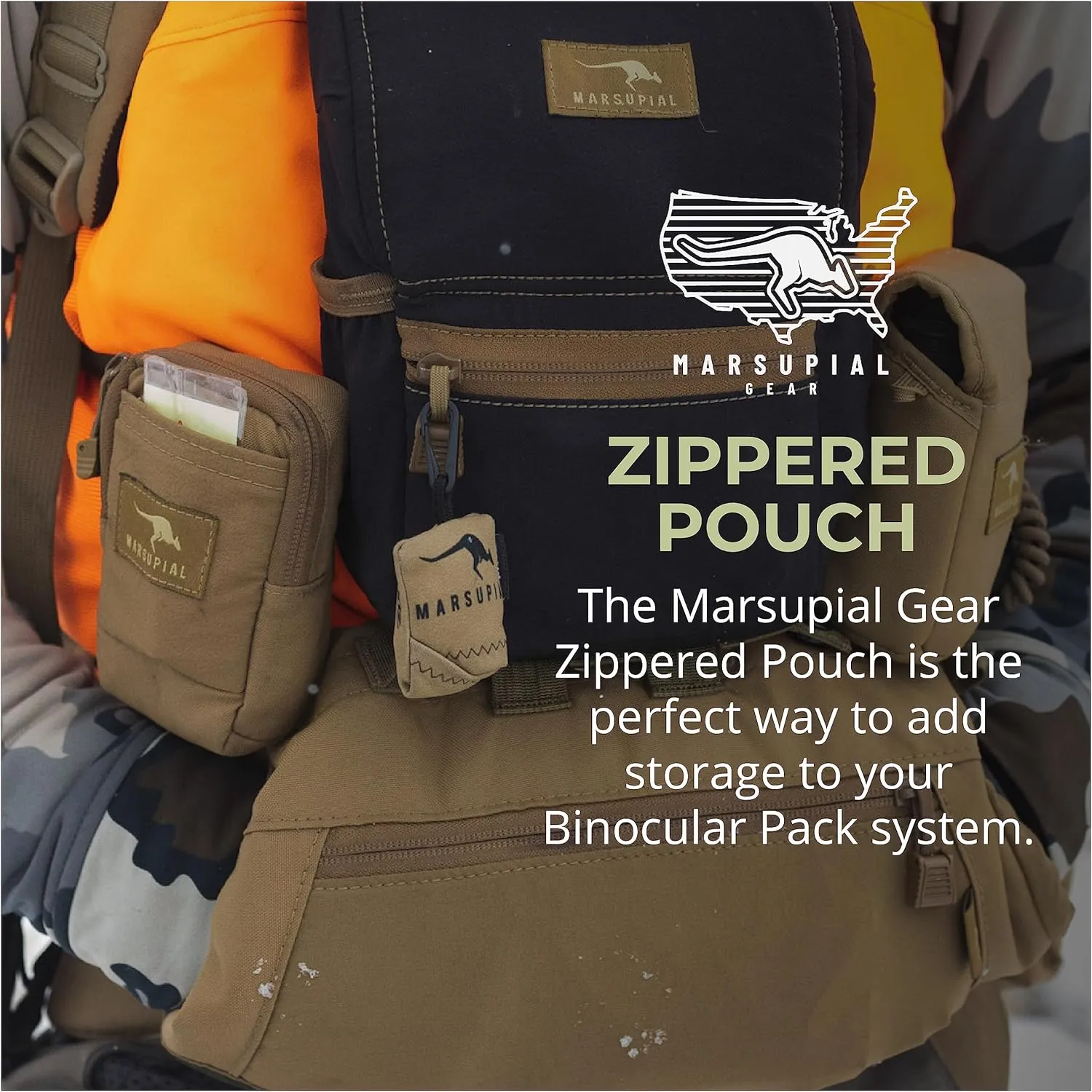 Marsupial Gear Zippered Pouch, Ranger, Large