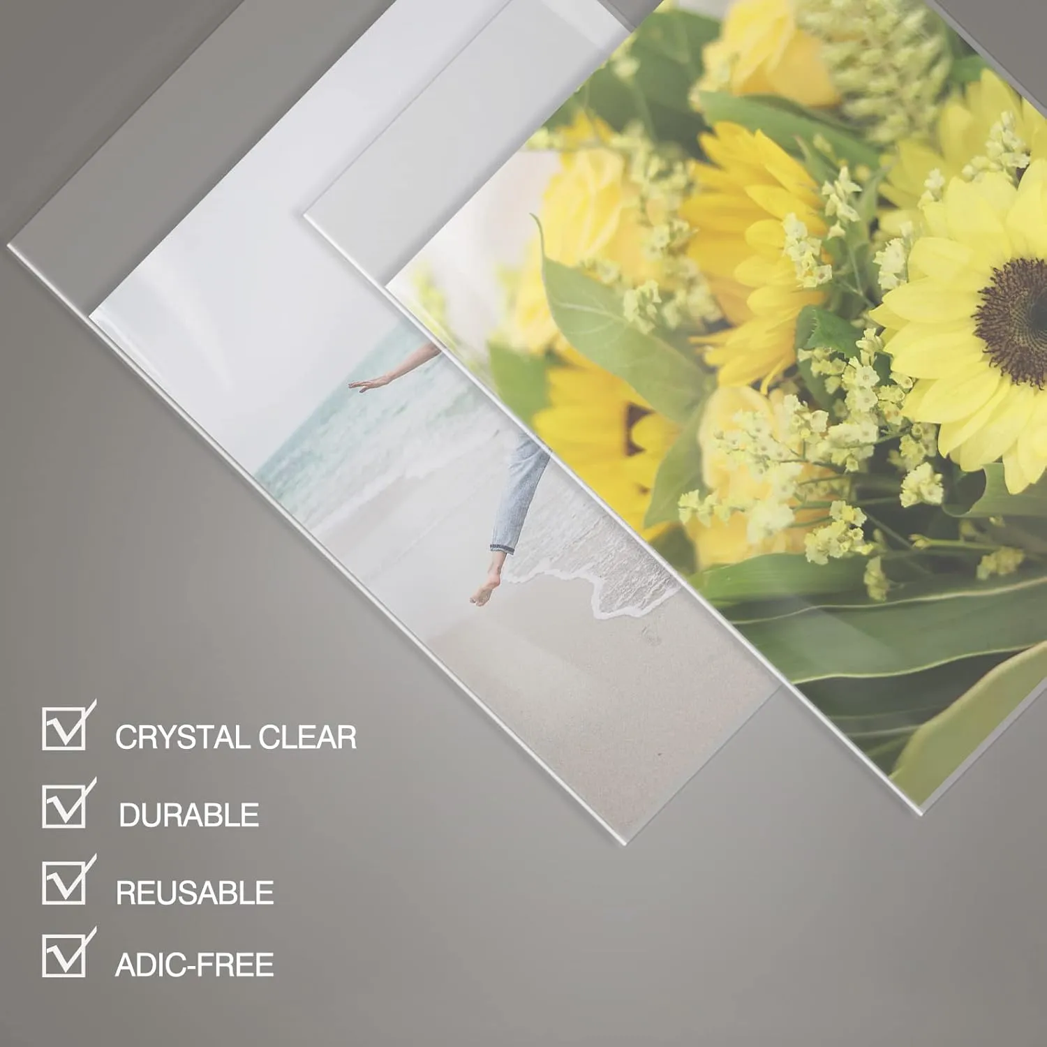 Mat Board Center, (200 Pack) 11 3/8" x 14 1/8" Crystal Clear Resealable Plastic Sleeves, Self Sealing Polypropylene Bags for 11x14 Prints, Photos, Documents