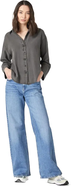 Mavi Women's Florida Mid Rise Wide Leg Jeans