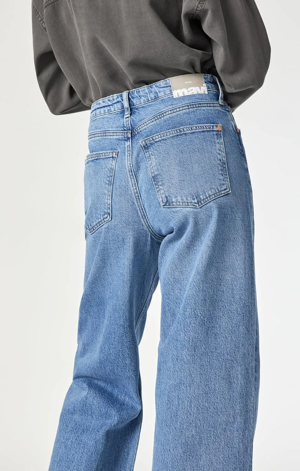 Mavi Women's Florida Mid Rise Wide Leg Jeans