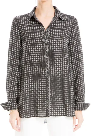 Max Studio Women's Spring 2023 Fashion Everyday Collared Long Sleeve Button Down Shirt