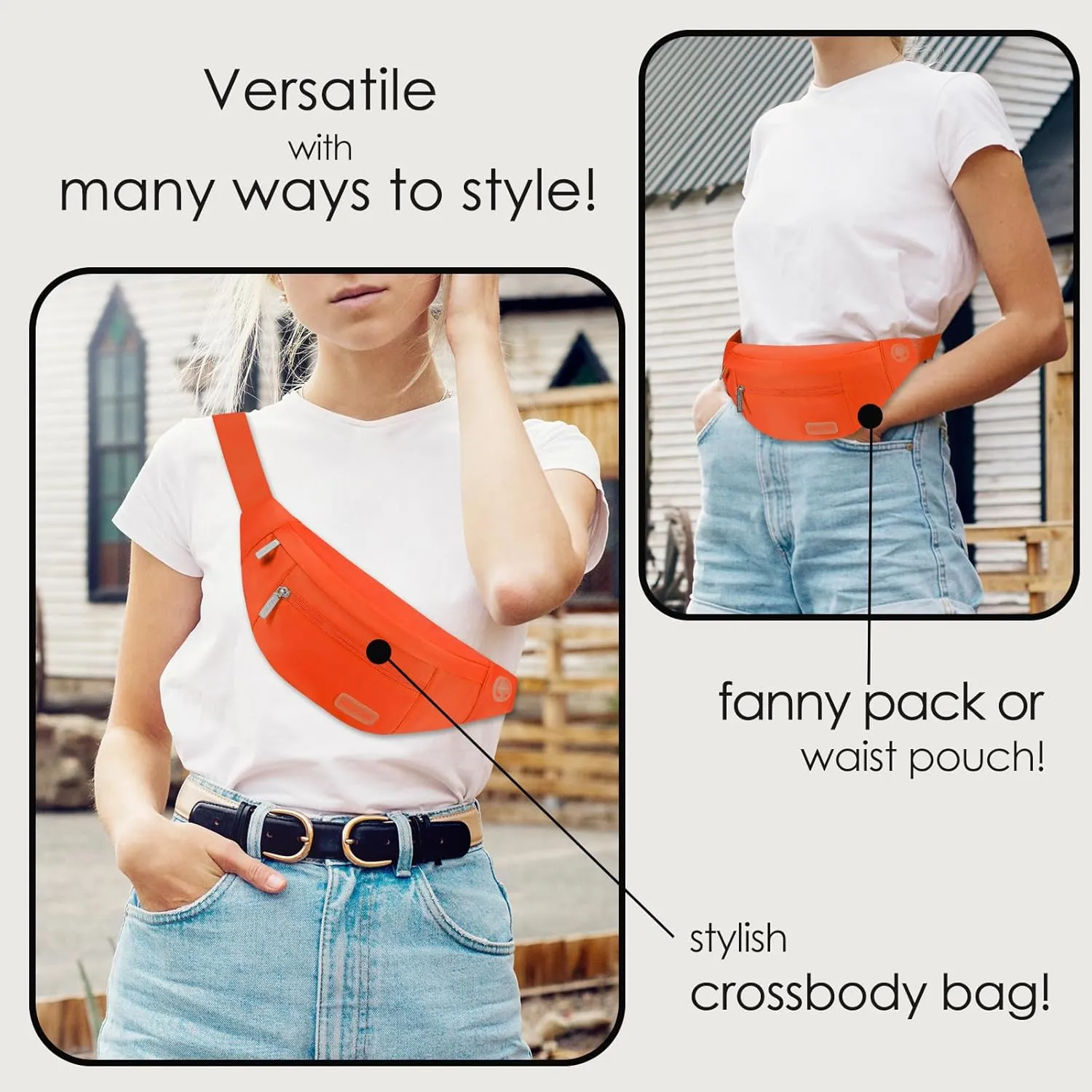 MAXTOP Large Crossbody Fanny Pack with 4-Zipper Pockets,Gifts for Enjoy Sports Festival Workout Traveling Running Casual Hands-Free Wallets Waist Pack Phone Bag Carrying All Phones