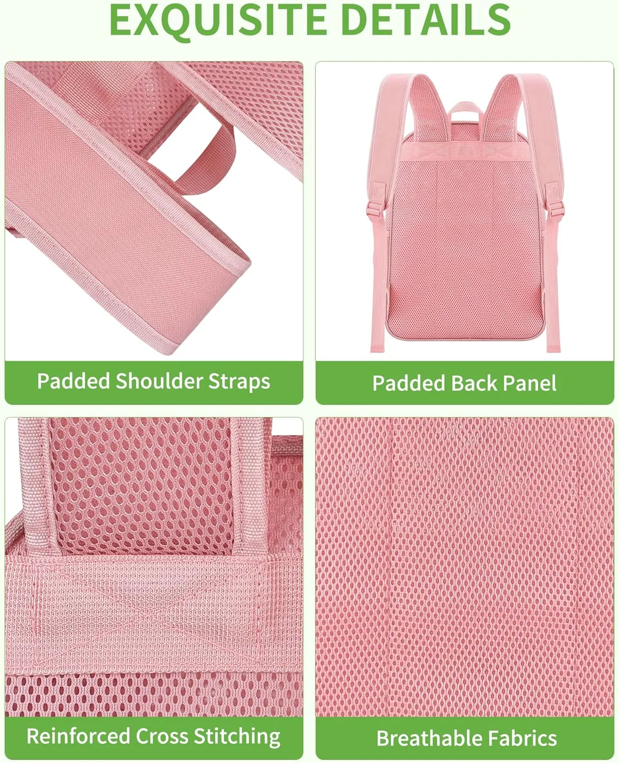 MAY TREE Mesh Backpack Heavy Duty Big Mesh Bag Large Capacity for Travel Beach Hiking Outdoor Sports with Paded Strap